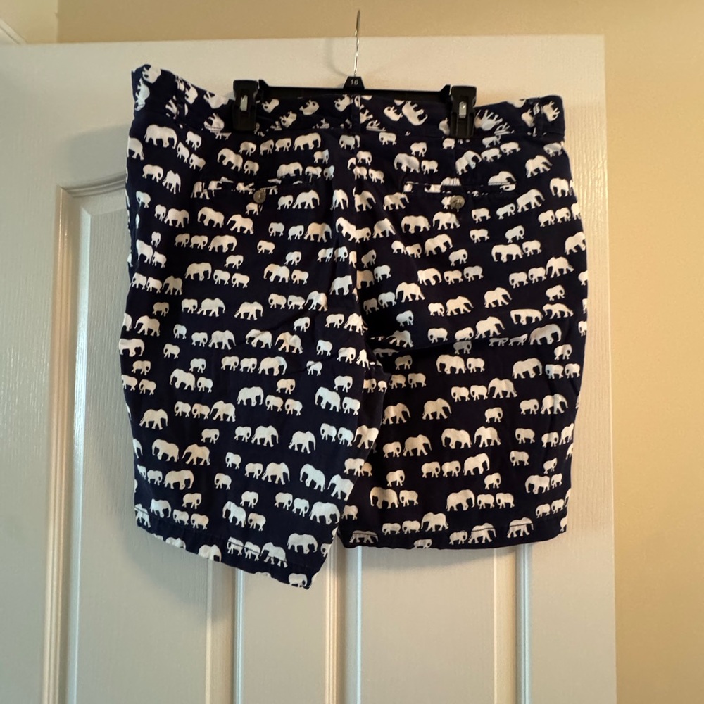 Crown & Ivy Navy Elephant Patterned Shorts